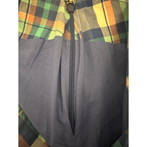 LL Bean Blue Plaid Skirt Short Pencil Favorite Fit Preppy Striped Size 4 petite - Picture 5 of 8